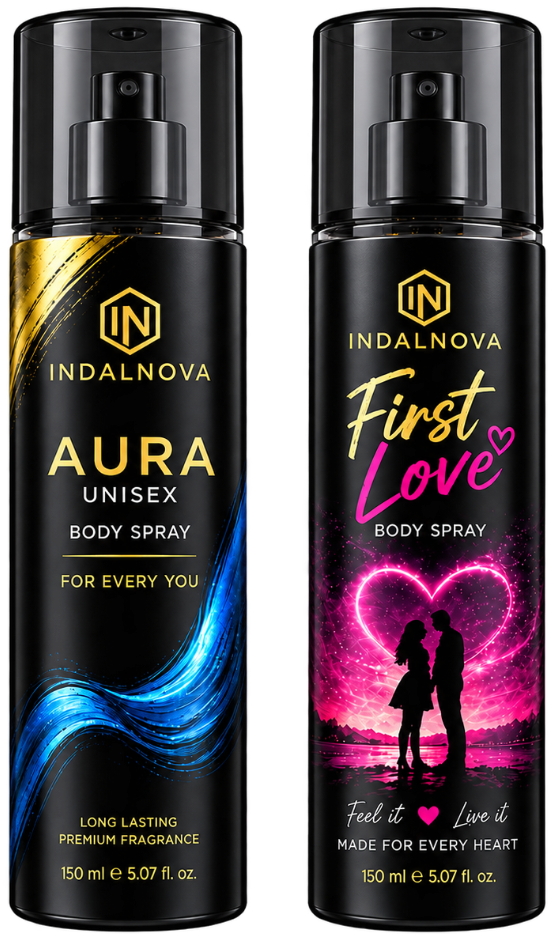 Indalnova Luxury Body Sprays: Aura Unisex and First Love